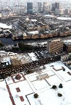 Osaka covered with snow